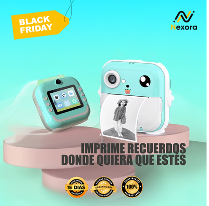 Mini Impresora + Cámara Gatito Turquesa