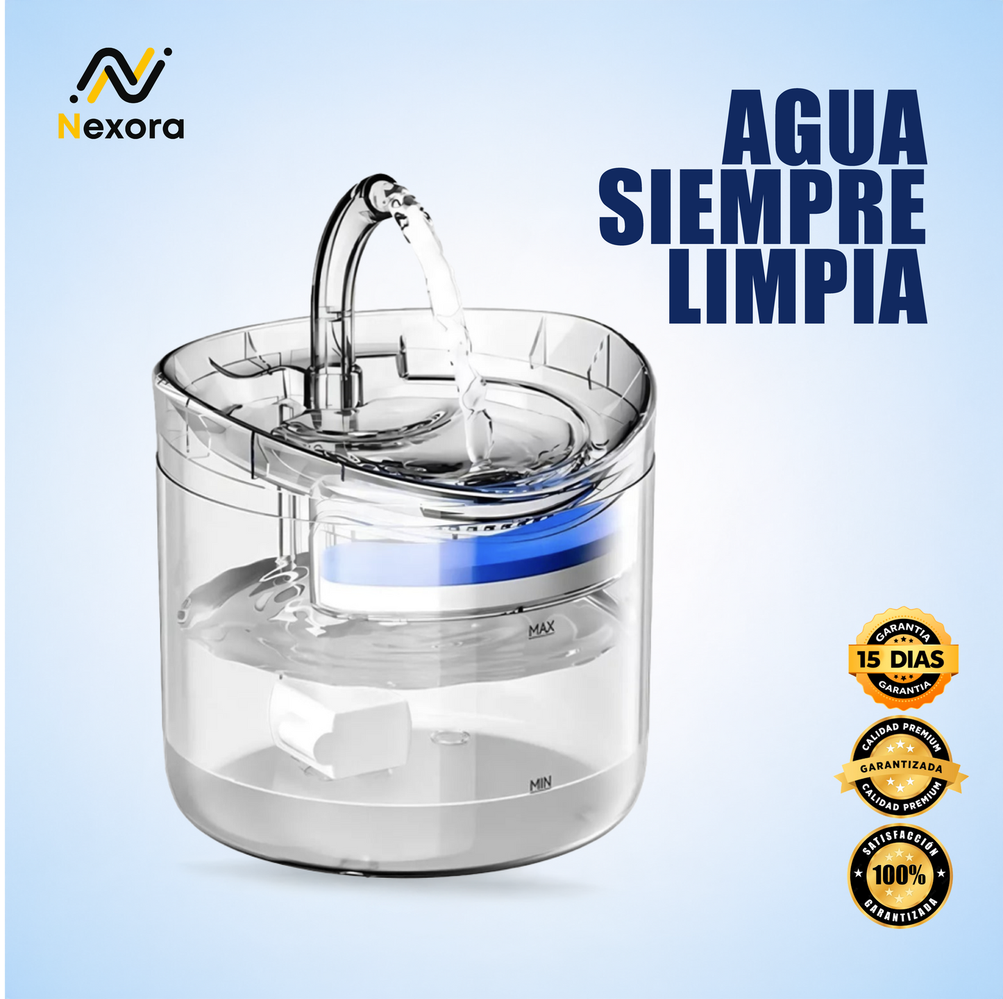 Bebedero Transparente de  Mascotas